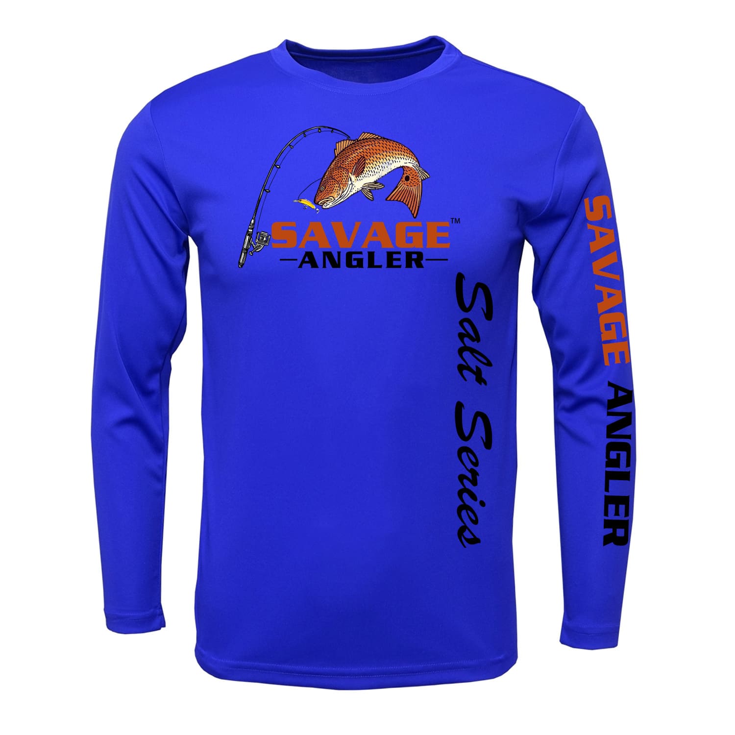 Savage Angler Salt Series Youth Long Sleeve Performance Fishing Shirt -  Royal Blue