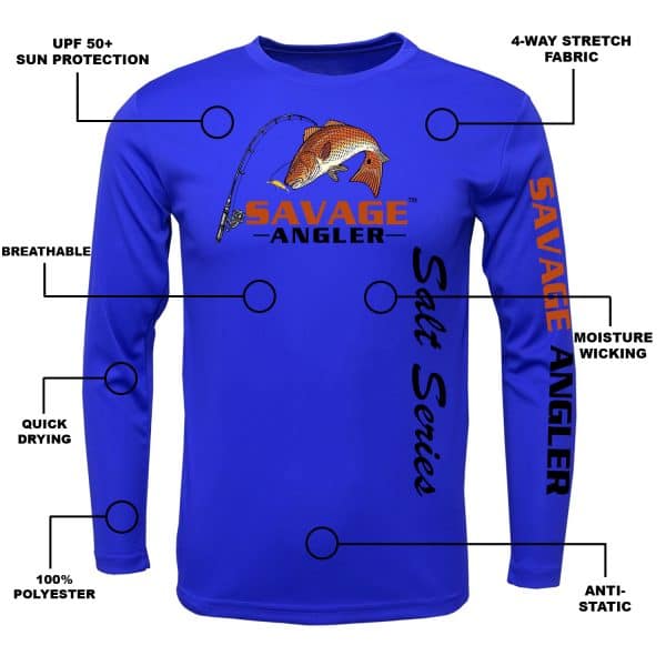 Savage Angler Salt Series Youth Long Sleeve Performance Fishing Shirt -  Columbia Blue » Savage Angler