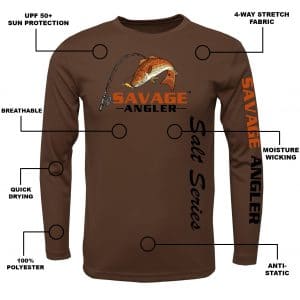 Savage Angler Salt Series Fishing Shirt_Brown_Features
