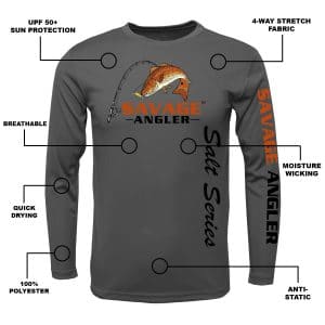 Savage Angler Salt Series Fishing Shirt_Charcoal_Features