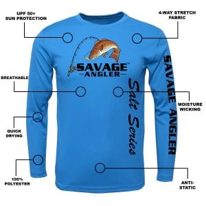 Savage Angler Salt Series Fishing Shirt_Columbia_Blue_Features