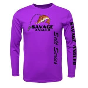 Savage Angler Salt Series Fishing Shirt_Electric_Purple