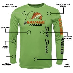 Savage Angler Salt Series Fishing Shirt_Oilve_Features