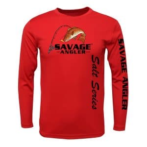 Savage Angler Salt Series Fishing Shirt_Red