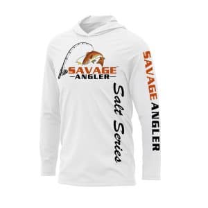 Savage Angler Salt Series Long Sleeve Performance Hoodie_White