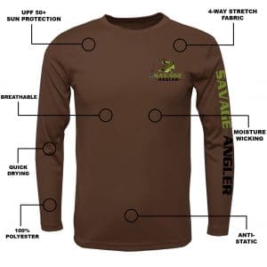 Savage Angler Performance Shirt_Brown_Features