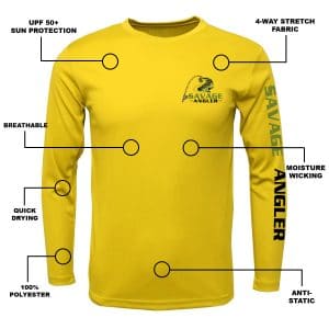 Savage Angler Performance Shirt_Gold_Features