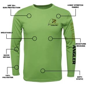 Savage Angler Performance Shirt_Olive_Features