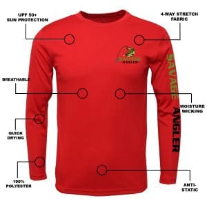 Savage Angler Performance Shirt_Red_Features