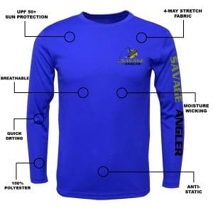 Savage Angler Performance Shirt_Royal_Blue_Features