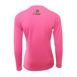 Savage Angler Bass Series Womens Performance Shirt_Hot_Pink_Back