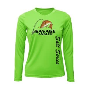Savage Angler Salt Series Womens Performance Shirt_Neon_Green_Front
