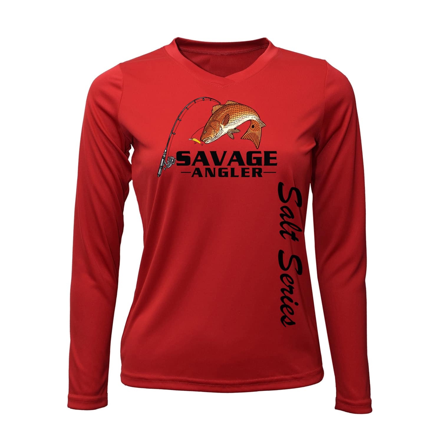 Savage Angler Salt Series Women's Performance Long Sleeve Fishing Shirt -  Red