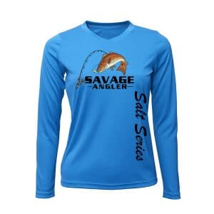 Savage Angler Salt Series Womens Performance Shirts_Black_Columbia_Blue