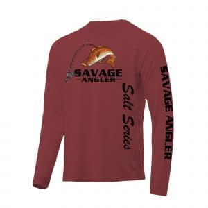Savage Angler Salt Series Fishing Shirt_Cardinal
