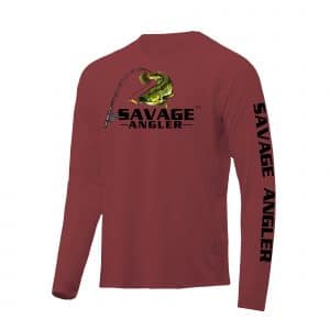 Savage Angler Performance Fishing Shirt_Cardinal