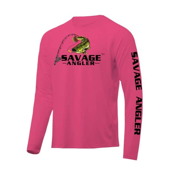Savage Angler Performance Fishing Shirt_Hot_Pink