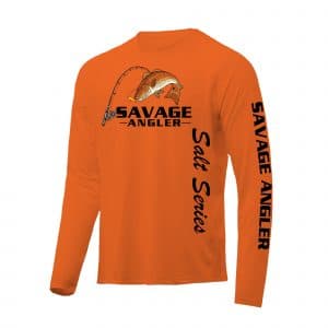 Savage Angler Salt Series Fishing Shirt_Safety_Orange