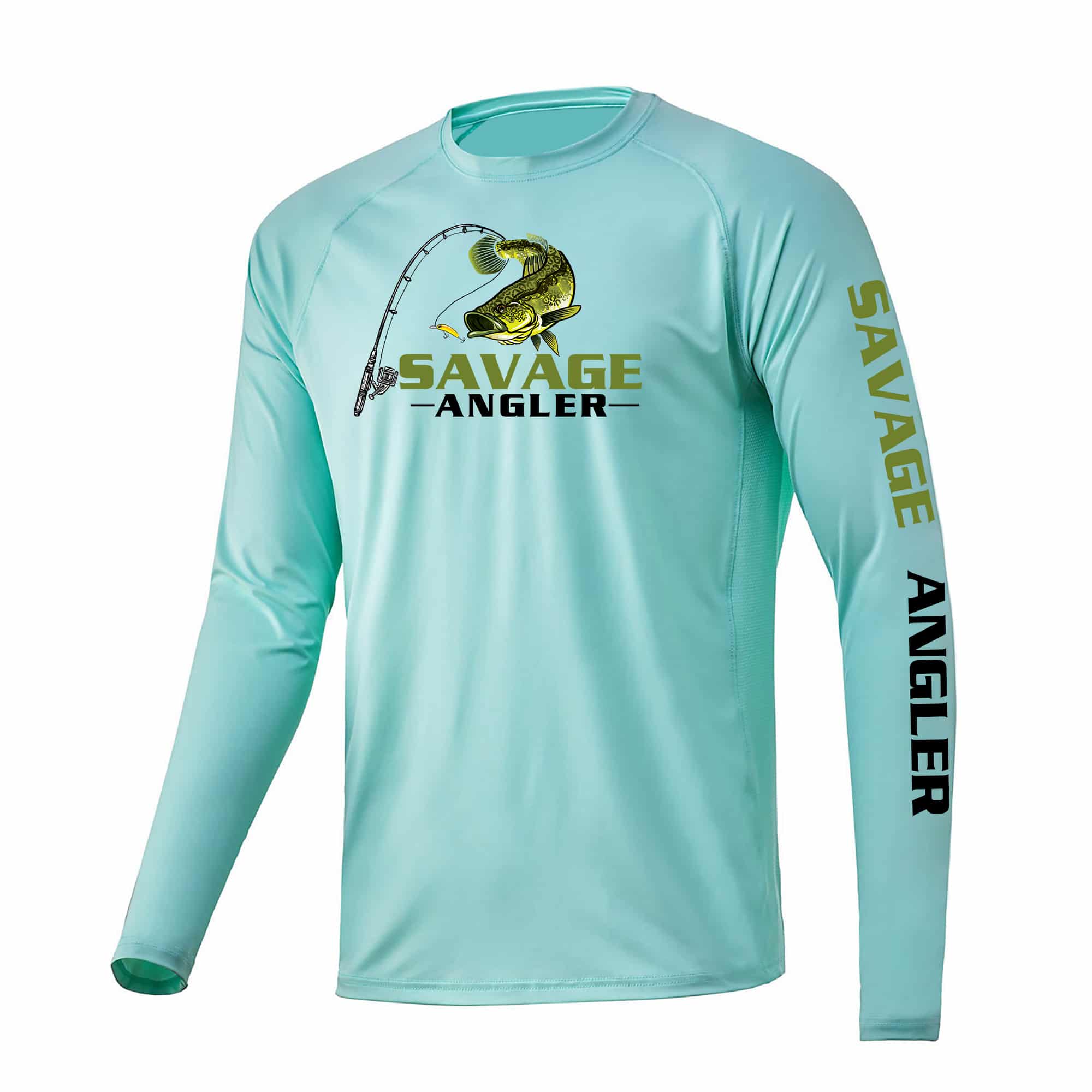 Savage Angler Bass Series Men's Long Sleeve Performance Fishing Shirt