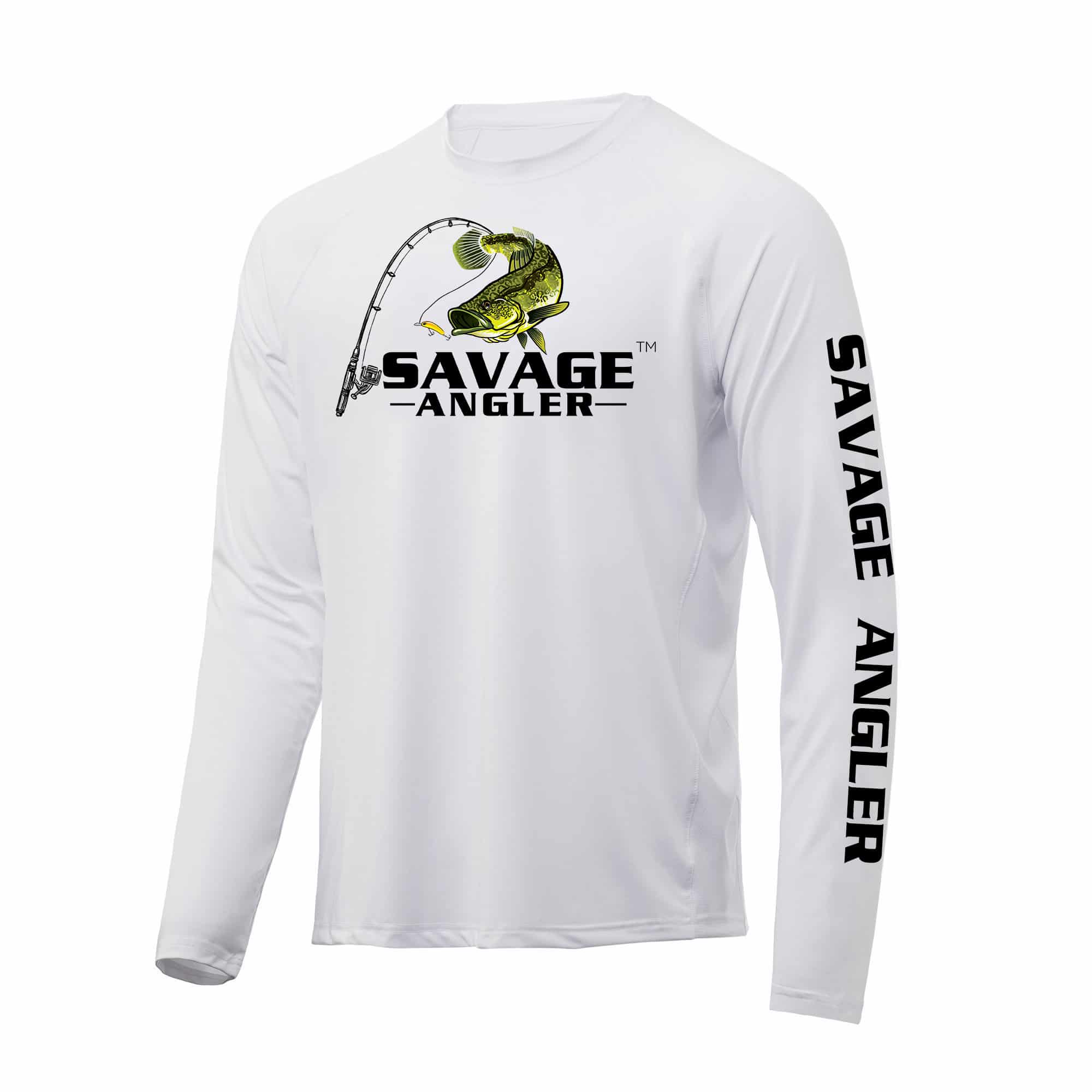 Savage Angler Bass Series Men's Long Sleeve Performance Fishing Shirt