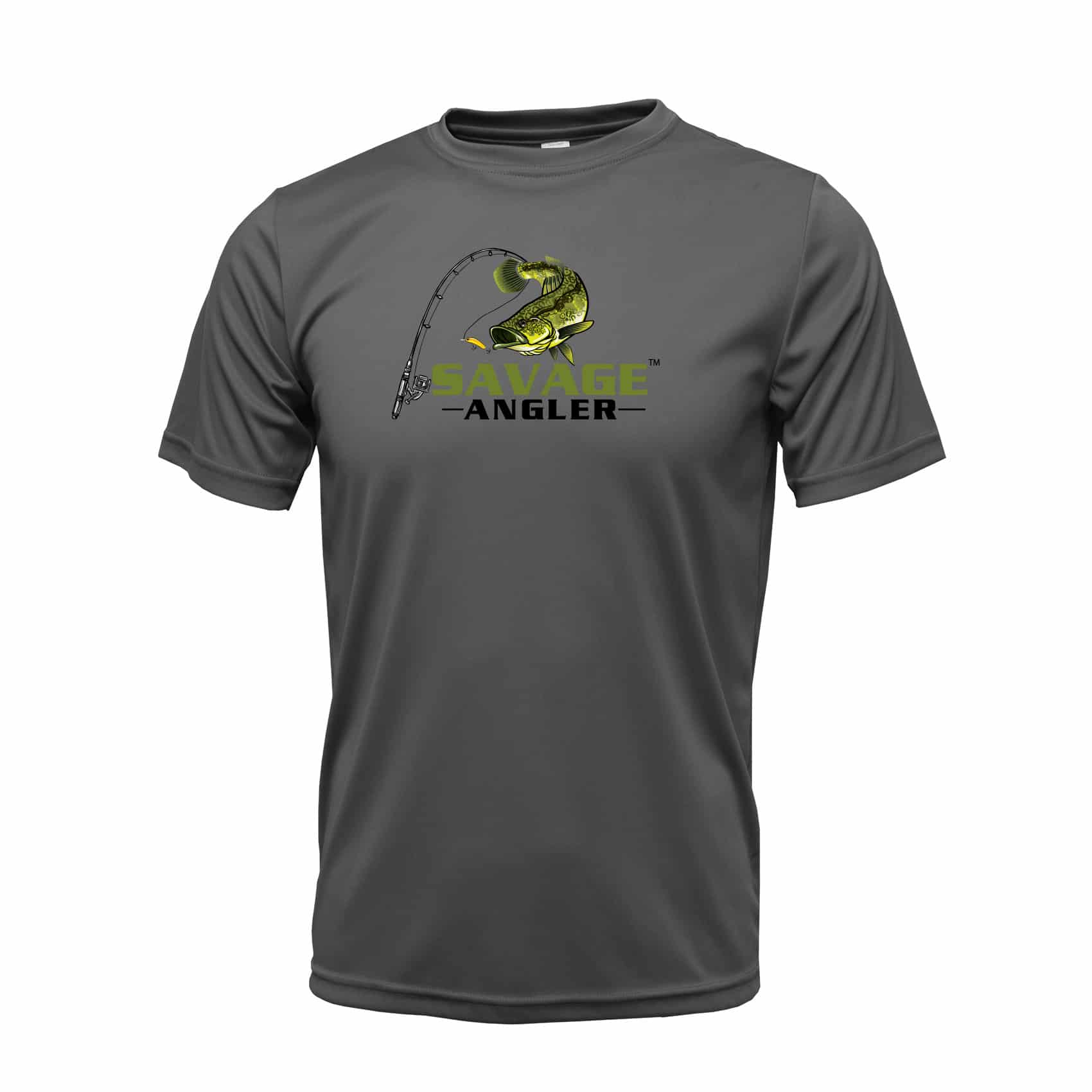 Savage Angler Bass Series Men's Long Sleeve Performance Fishing Shirt -  Neon Green