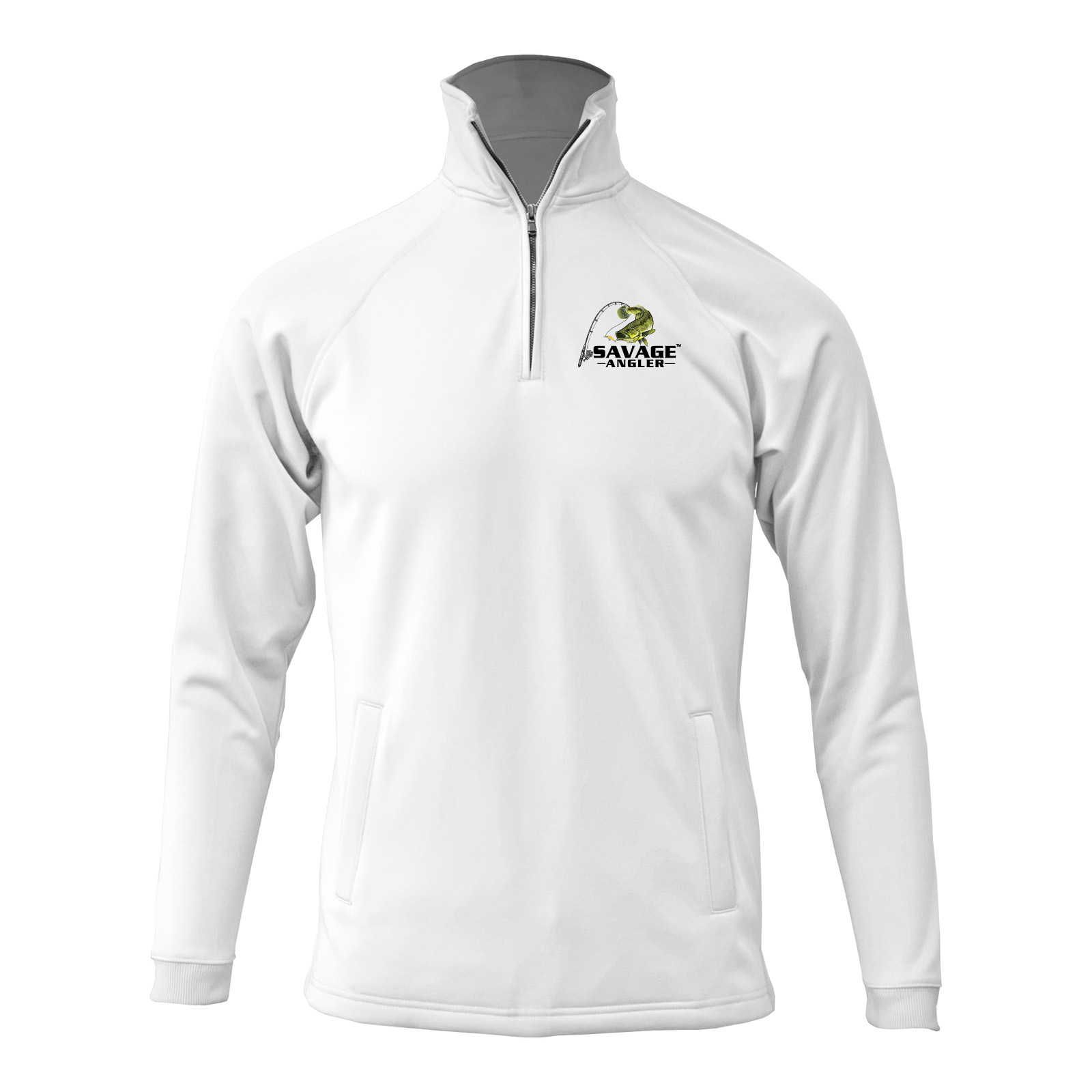 Savage Angler Quarter Zip (w/ Front Pockets) Performance Long Sleeve  Fishing Shirt with UPF 25 Sun Protection
