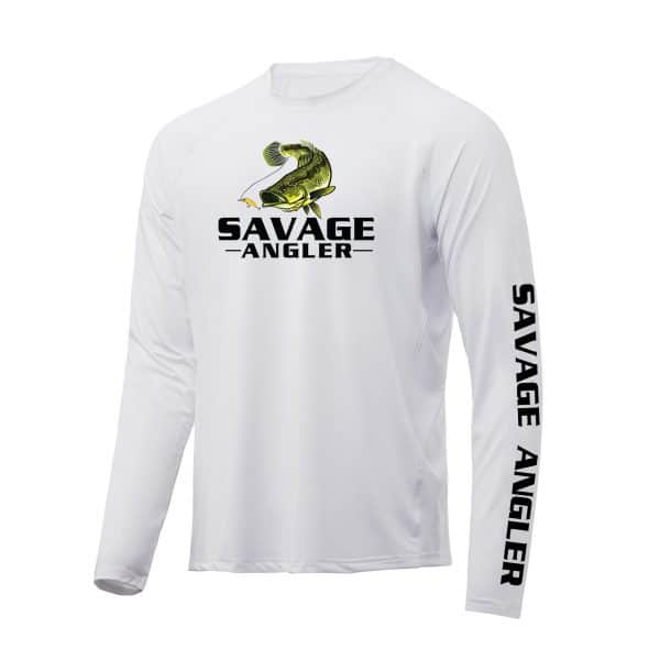 Savage Angler American Bass Angler Long Sleeve Performance Fishing Shirt w/ UPF  50+ Sun Protection » Savage Angler