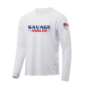 Savage Angler United Anglers of America Performance Fishing Shirt_White