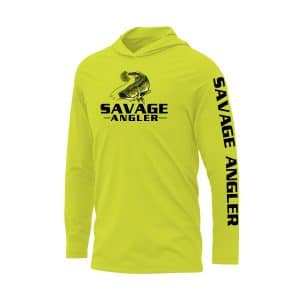 Savage Angler Bass Series Men's Long Sleeve Performance Hoodie - Neon_Yellow