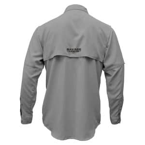 Savage Angler Long Sleeve Button Down Vented Fishing Shirt with UPF 50+ UV Protection - Charcoal