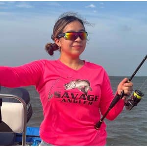 Savage Angler Speckled Trout Salt Series Women's Performance Long Sleeve Fishing Shirt - Hot Pink