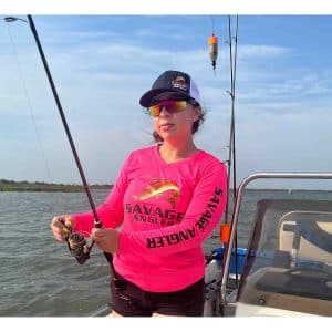 Savage Angler Salt Series Women's Performance Long Sleeve Fishing Shirt - Hot Pink