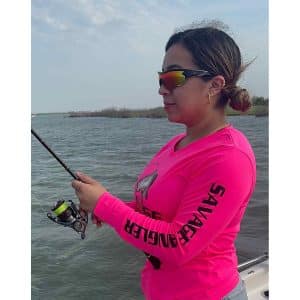 Savage Angler Speckled Trout Salt Series Women's Performance Long Sleeve Fishing Shirt - Hot Pink