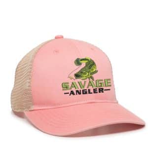 Savage Angler Bass Series Pony Tail Mesh Back Cap - Pink