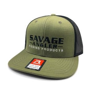 Savage Angler Fishing Products Flat Bill Fishing Cap - Loden/ Black