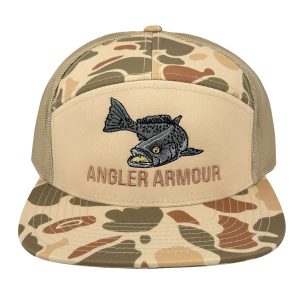 Angler Armour Speckled Trout Flat Bill Hat_Harvest Duck Camo_Sandstone