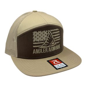 Angler Armour Redfish Republic Flat-Bill Snapback - Brown: Khaki_