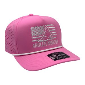 Angler Armour Women’s Pink American Flag Redfish Fishing Hat